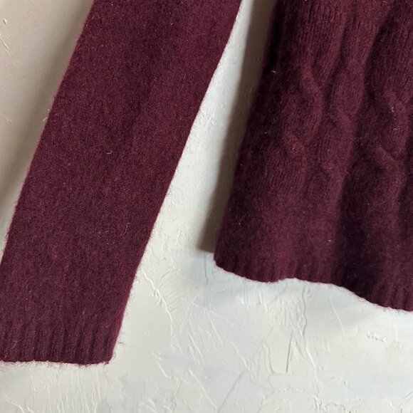 Lafayette 148 New York Maroon Cashmere Cable Knit Sweater Womens Size Medium - Picture 5 of 10